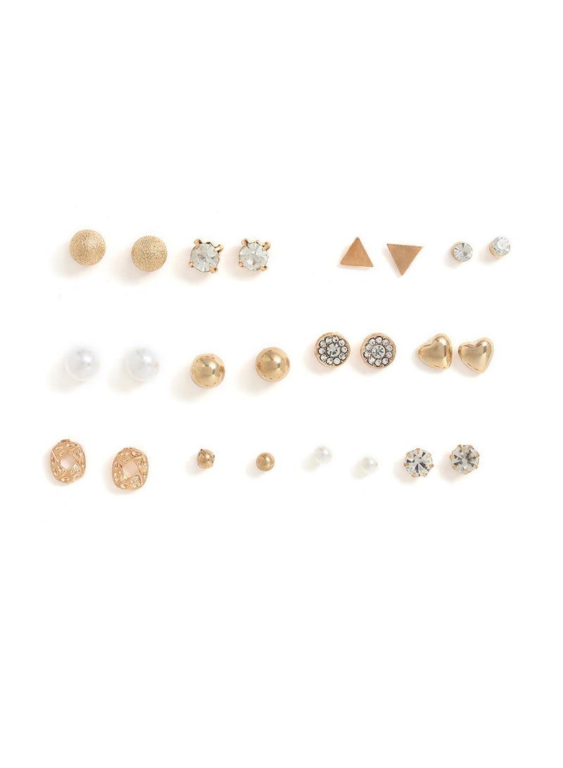 SOHI White Contemporary Artificial Stud Earring Jewellery - Image 1