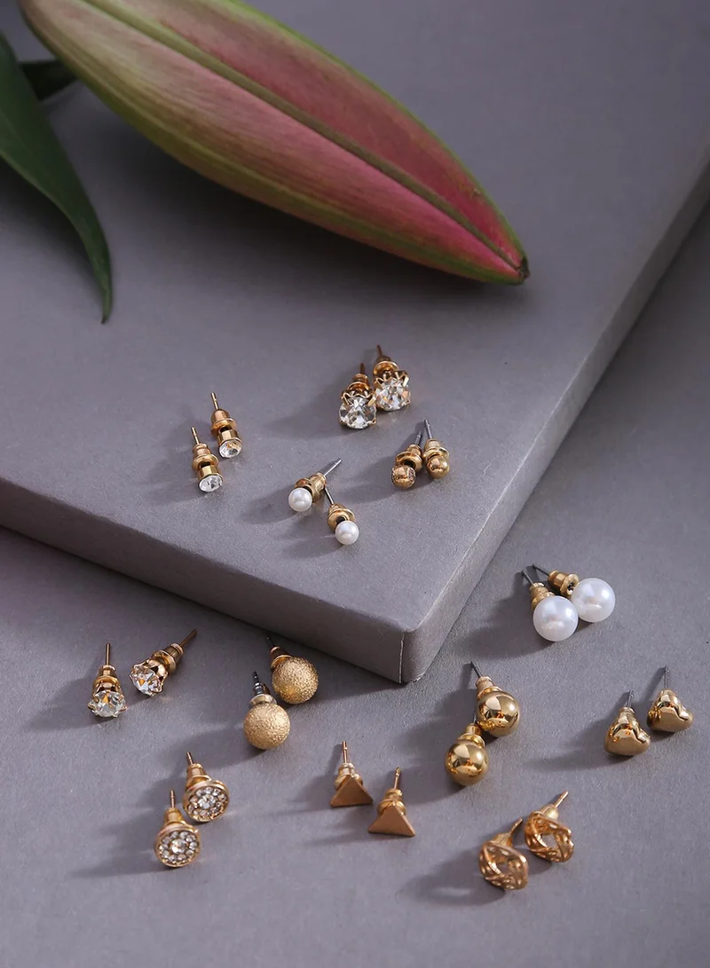 سوهي قرط أبيض عصري مرصع بالزينة