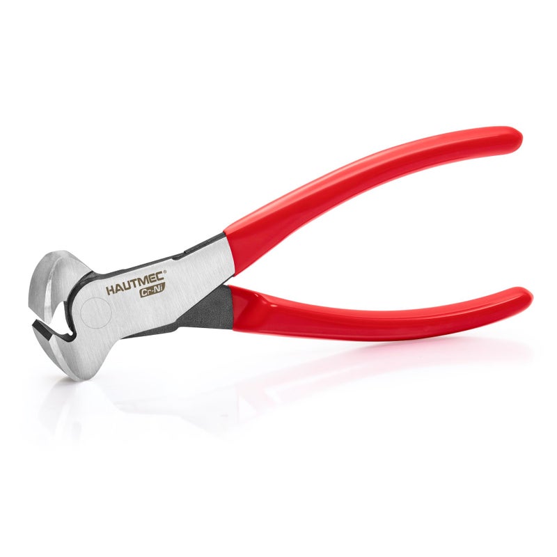 HAUTMEC 7 Inch Nail Puller Pliers Tool CRNi Steel End Cutting Pliers with NonSlip Grip Nail Remover Tool with Polished Finish End Cutting Nippers Tool for Pulling Nails and Wires HT0158CP