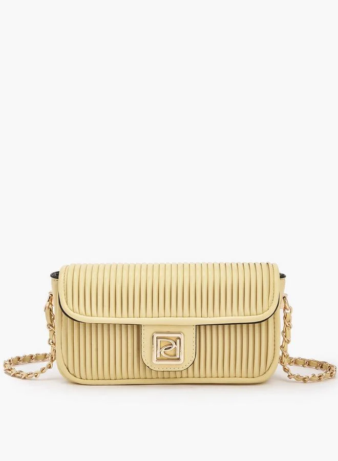 Paprika Pleated Crossbody Bag With Chain Strap