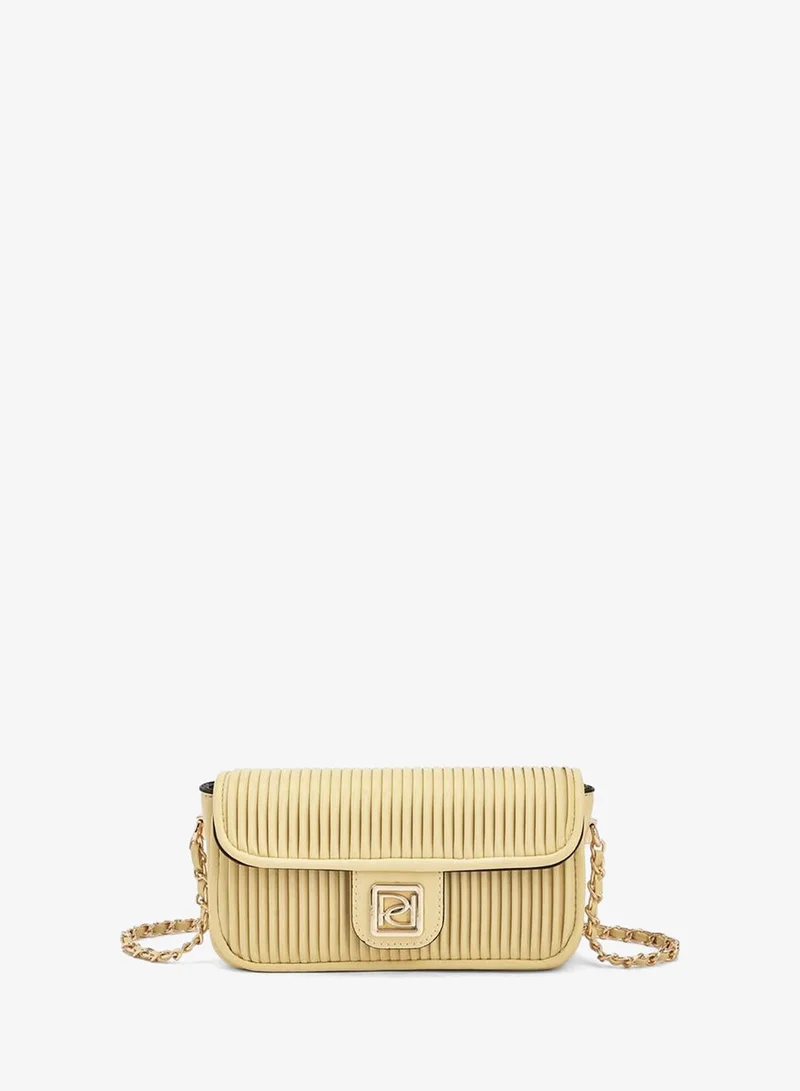 Paprika Pleated Crossbody Bag With Chain Strap