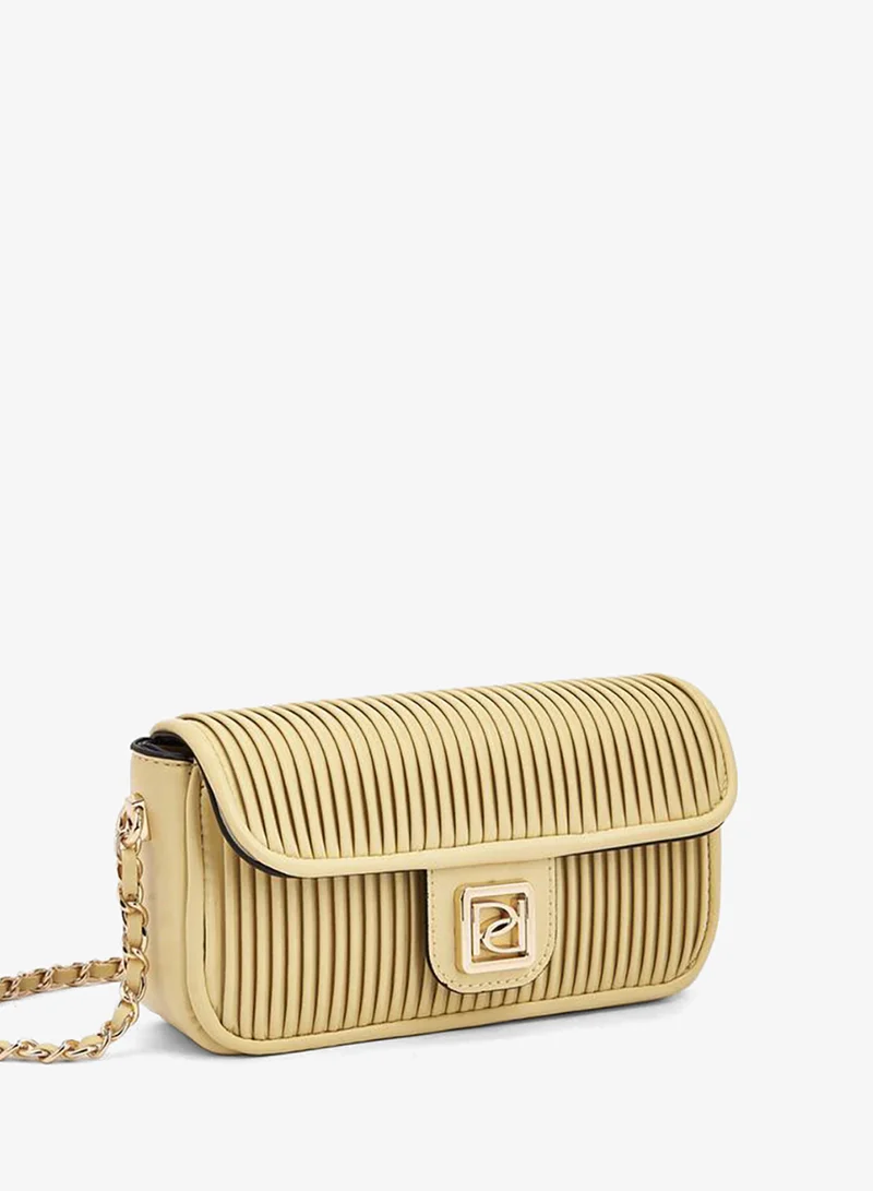 Paprika YELLOW Pleated Crossbody Bag With Chain Strap for Women | Best Price UAE