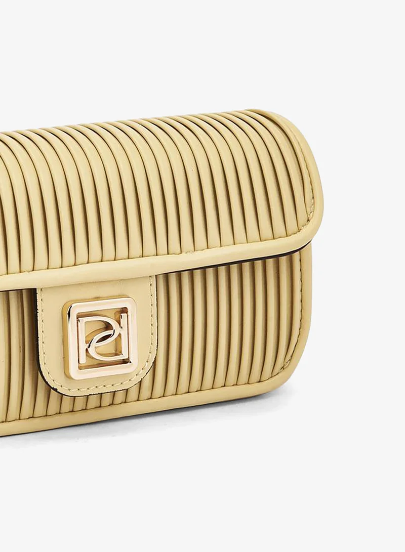 Paprika YELLOW Pleated Crossbody Bag With Chain Strap for Women | Best Price UAE