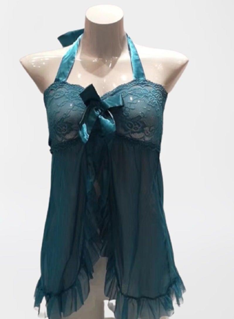 Joychic Comfortable and Breathable Lace Trim Suspender Nightdress for Women 