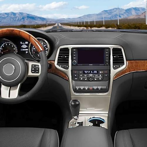 Jimen Compatible with Jeep Grand Cherokee 2011-2013, 3PCS Gear Shifter Knob Cover Interior Trim Accessories (Carbon Fiber) - Image 5
