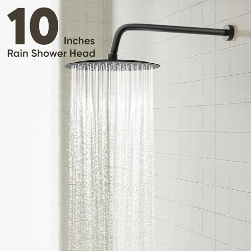 Gabrylly Shower System Black, Pressure Balance Shower Faucet Set, 10" Stainless Steel Rain Shower head with 5-Mode Handheld Shower Spray Combo,High Pressure Rainfall Shower Head Set, Matte Black - Image 3