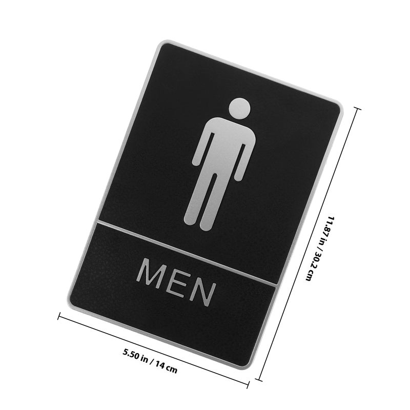 2pcs Self-adhesive Toilet Sign Restroom Door Sign Men Women Toilet Sign Board - Image 2