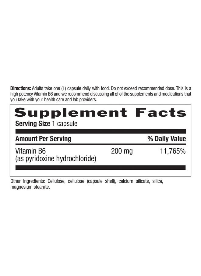Country Life Vitamin B6 High Potency Supports Energy And The Nervous System 200Mg 90 Vegan Capsules Certified Gluten Free Certified Vegan Certified Halal  - Image 3