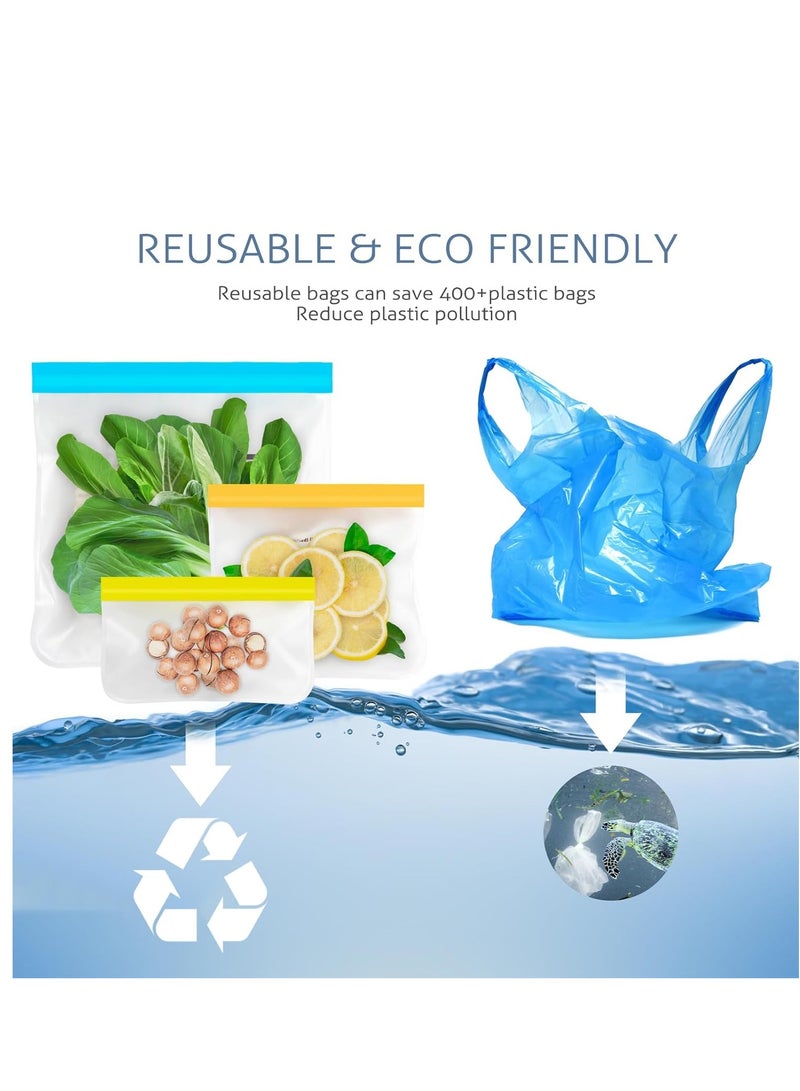 general Reusable Food Storage Bags Stand Up, 10 Packs of Leak-Proof Reusable Frozen Lunch Bags with 3 Sizes for Marinate Meats, Sandwich, Snack, Cereal, Travel Item - Image 5