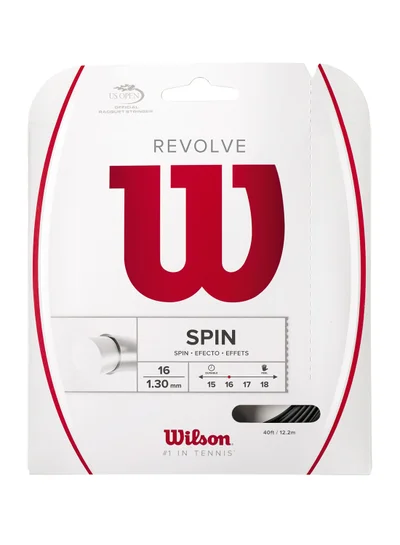 Wilson Revolve Tennis String Gauge 16 (1.3mm) - Set 40 ft / 12.2 m, Black