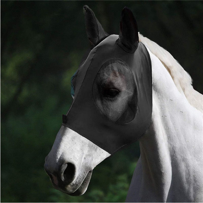 Generic Flexible Mesh Equine Face Cover Black 
