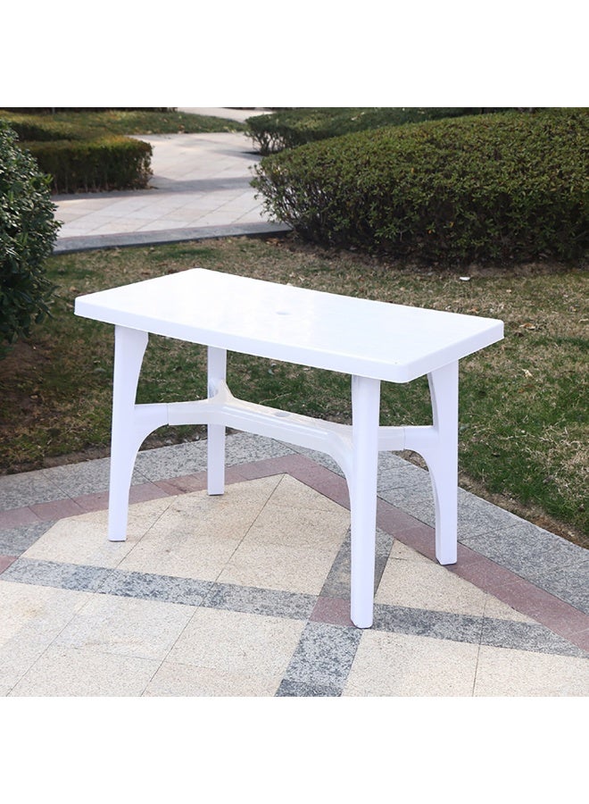 White Plastic Kitchen Table, Small Rectangular Dining Table, Contemporary Garden Furniture for Kitchen, Patio, Cafe, Restaurant, 110*85*73cm - Image 3