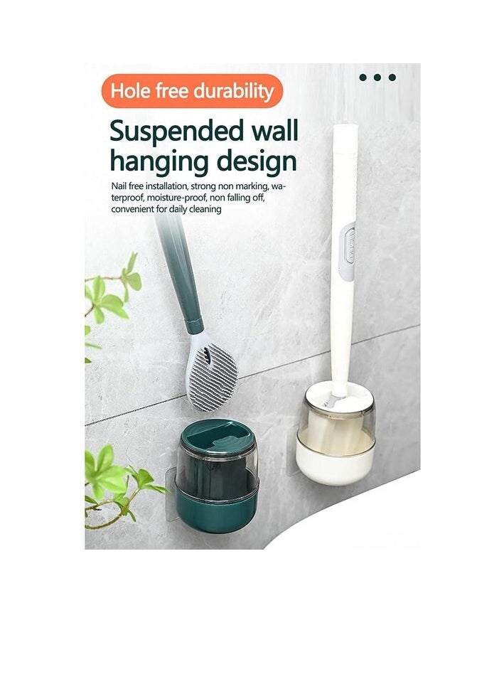 AtrauX Atraux Wall-Mounted Silicone Toilet Brush Storage And Holder Set, Cleaning Tool For Bathroom, Assorted Colors  - Image 4