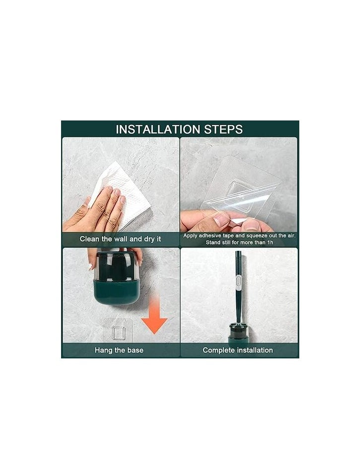 AtrauX Atraux Wall-Mounted Silicone Toilet Brush Storage And Holder Set, Cleaning Tool For Bathroom, Assorted Colors  - Image 5