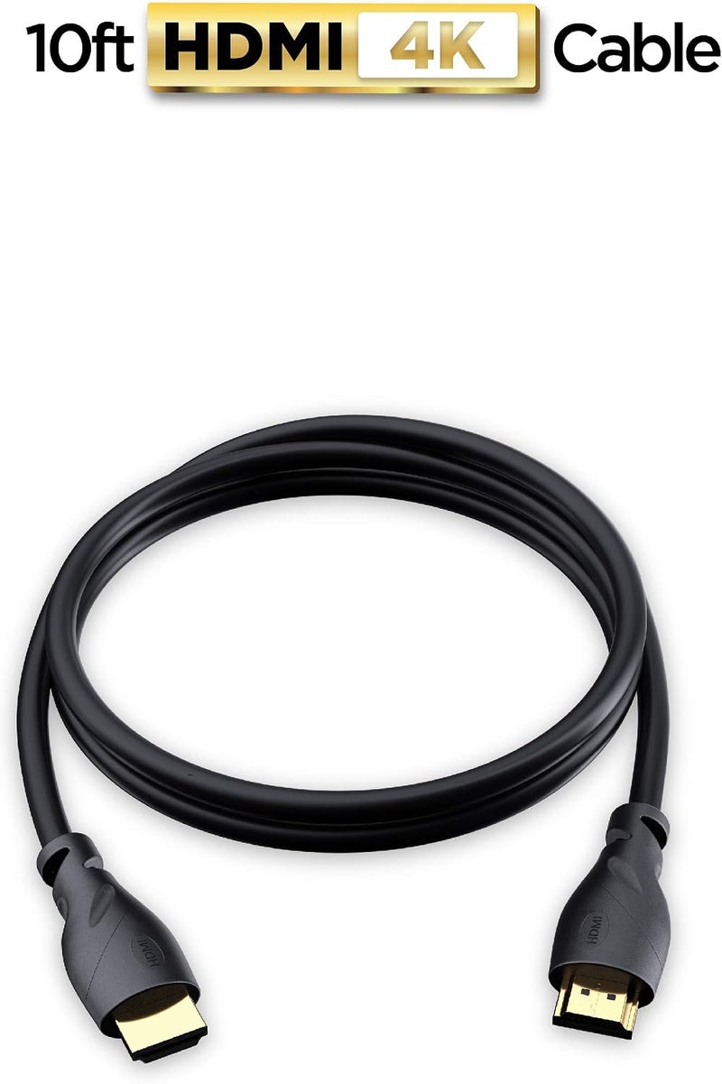 PowerBear 4K HDMI Cable 10 ft | High Speed, Rubber & Gold Connectors, 4K @ 60Hz, Ultra HD, 2K, 1080P, & ARC Compatible for Laptop, Monitor, PS5, PS4, Xbox One, Fire TV, Apple TV & More… - Image 2