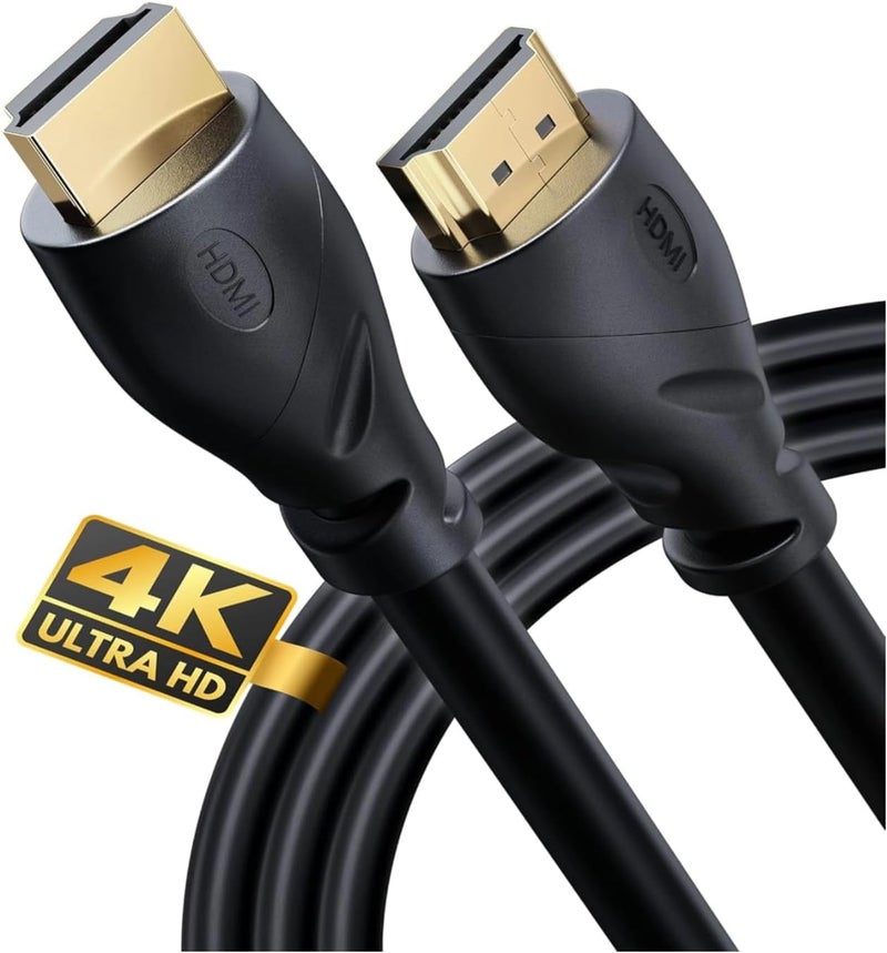 PowerBear 4K HDMI Cable 10 ft | High Speed, Rubber & Gold Connectors, 4K @ 60Hz, Ultra HD, 2K, 1080P, & ARC Compatible for Laptop, Monitor, PS5, PS4, Xbox One, Fire TV, Apple TV & More… - Image 1