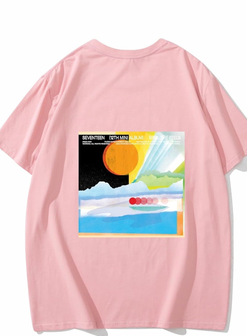 SEVENTEEN Unisex Printed Cotton T-Shirt for Men and Women – Comfortable K-Pop Fan Merch, Casual Everyday Wear