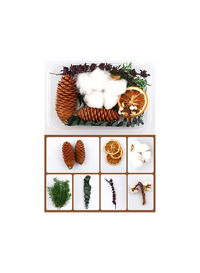 The Bros 2 Boxes Natural Dry Flower&Leaves Plant Stem Bunch for DIY Crafts Photo Props,Dried Embossing Flower Bundles for Wedding Home PartyDecor - Image 2