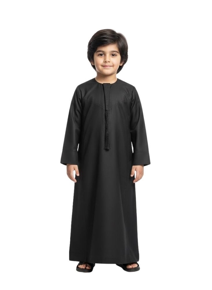 Premium Thobe For Boys, Black - Image 1