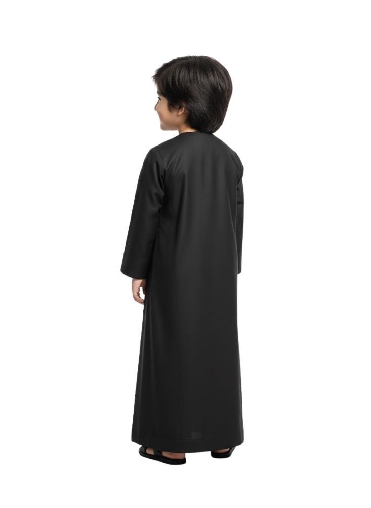 Premium Thobe For Boys, Black - Image 3