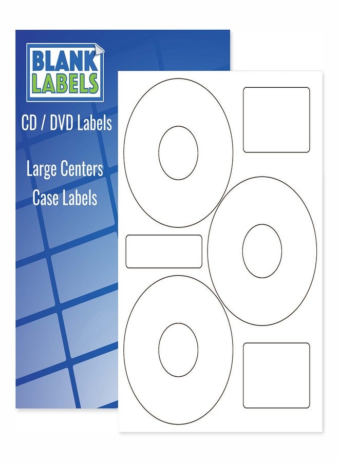 Blank Labels CD/DVD Label Full Face | Qty 150 Disc, 150 Spine | 50 Sheets Total | White Matte | Inkjet & Laser Compatible | Neato CLP-192301 Large Center Holes | Easy to Peel | 3 Per Sheet | Blank Label - Image 1