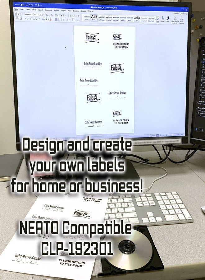 Blank Labels CD/DVD Label Full Face | Qty 150 Disc, 150 Spine | 50 Sheets Total | White Matte | Inkjet & Laser Compatible | Neato CLP-192301 Large Center Holes | Easy to Peel | 3 Per Sheet | Blank Label - Image 3