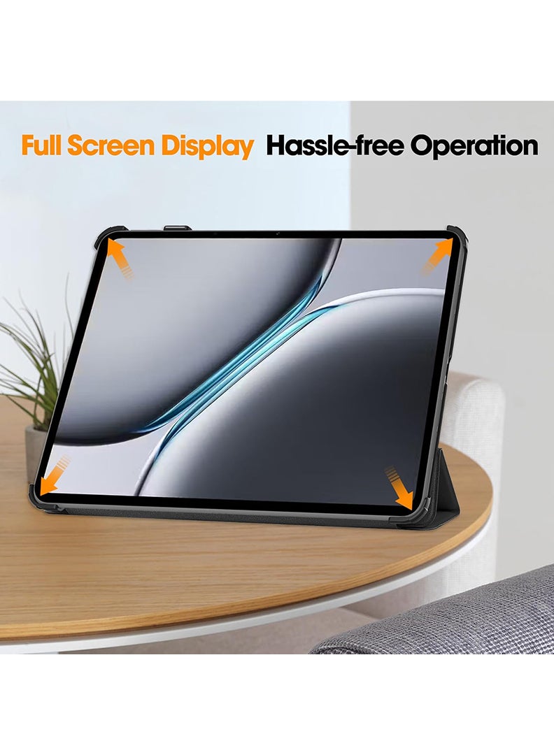 Theodor Protective Flip Case For OnePlus Pad 2 (2024) & OnePlus Pad Pro (2024) With Trifold Stand Auto Wake Sleep Shockproof Cover Black Cat Halloween - Image 5