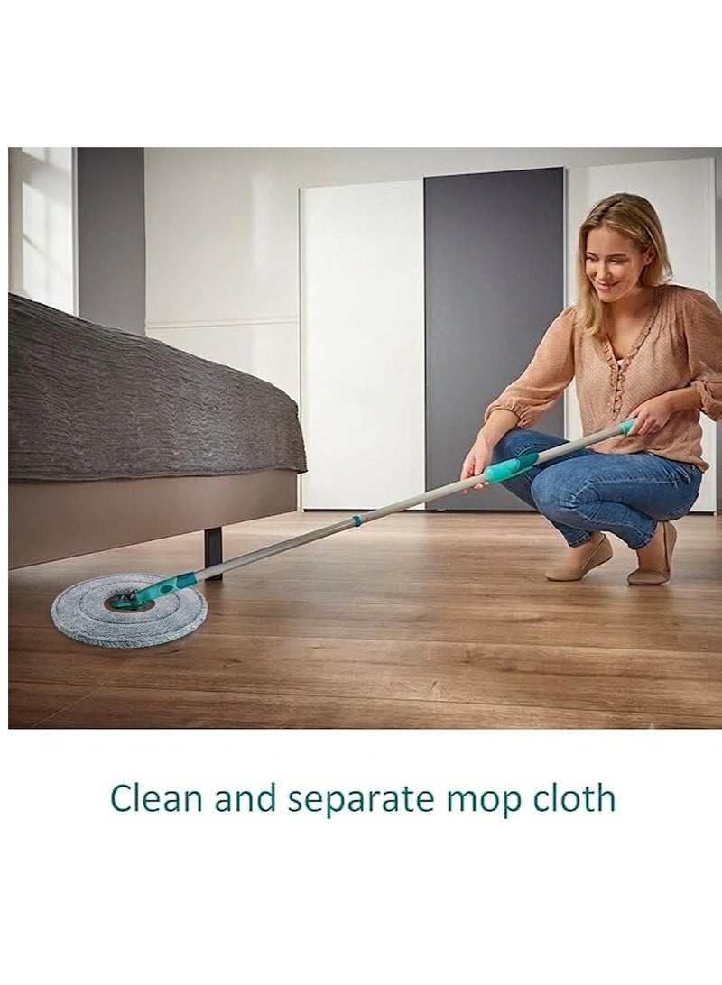 Rymel Round Microfiber Mop Pads 3pcs Replacement Refills for Spin Mops – Reusable Hook and Loop Floor Cleaning Cloth Pads, High Water Absorption - Image 2