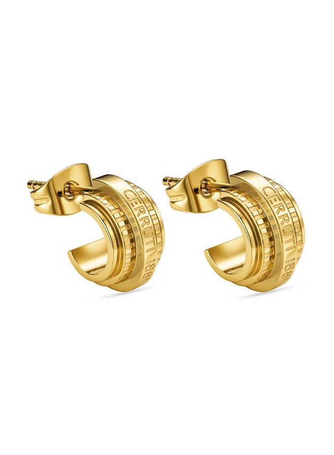 CERRUTI 1881 Tiziana Gold Plated Stainless Steel Hoop Earrings for Women - Image 2