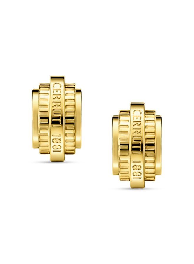 CERRUTI 1881 Tiziana Gold Plated Stainless Steel Hoop Earrings for Women - Image 1