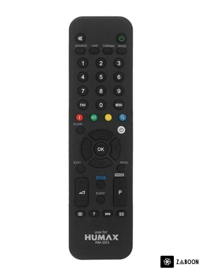 Zaboon TV Remote Control For Humax Gezira HD Receiver Black