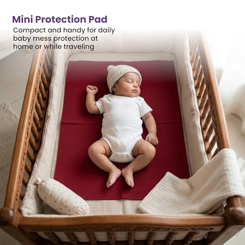 MY ARMOR Baby Dry Sheet for New Born Baby, Anti-Piling Waterproof Mattress Protector for Bed (Quick Drying/Extra Absorbent Dry Sheet for Bed) - Small Size 50x70 cm, Pack of 2, Maroon - Image 3