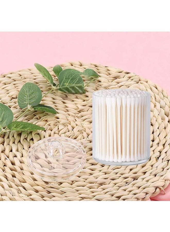 Garlo 300 ML Plastic Cotton Swab Ball Pad Holder, Qtip Jar Clear Makeup Organizer, Bathroom Containers Dispenser 3 Pack  - Image 2