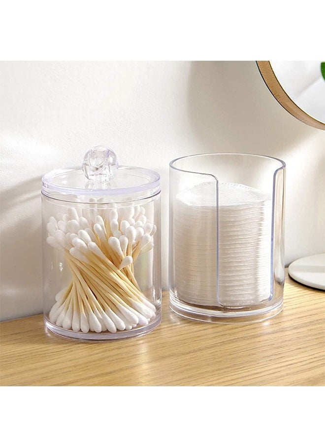 Garlo 300 ML Plastic Cotton Swab Ball Pad Holder, Qtip Jar Clear Makeup Organizer, Bathroom Containers Dispenser 3 Pack  - Image 3