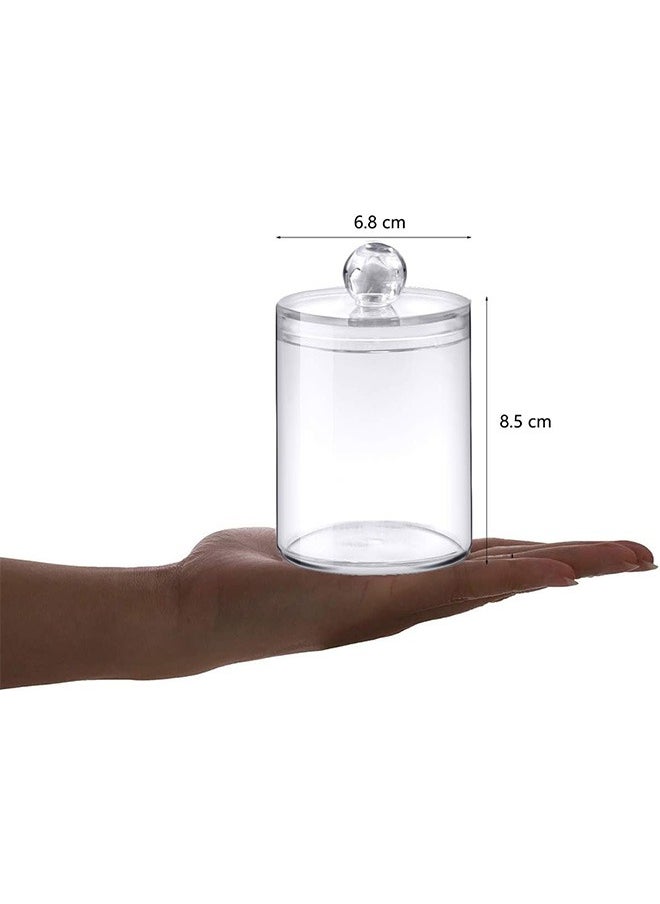 Garlo 300 ML Plastic Cotton Swab Ball Pad Holder, Qtip Jar Clear Makeup Organizer, Bathroom Containers Dispenser 3 Pack  - Image 5
