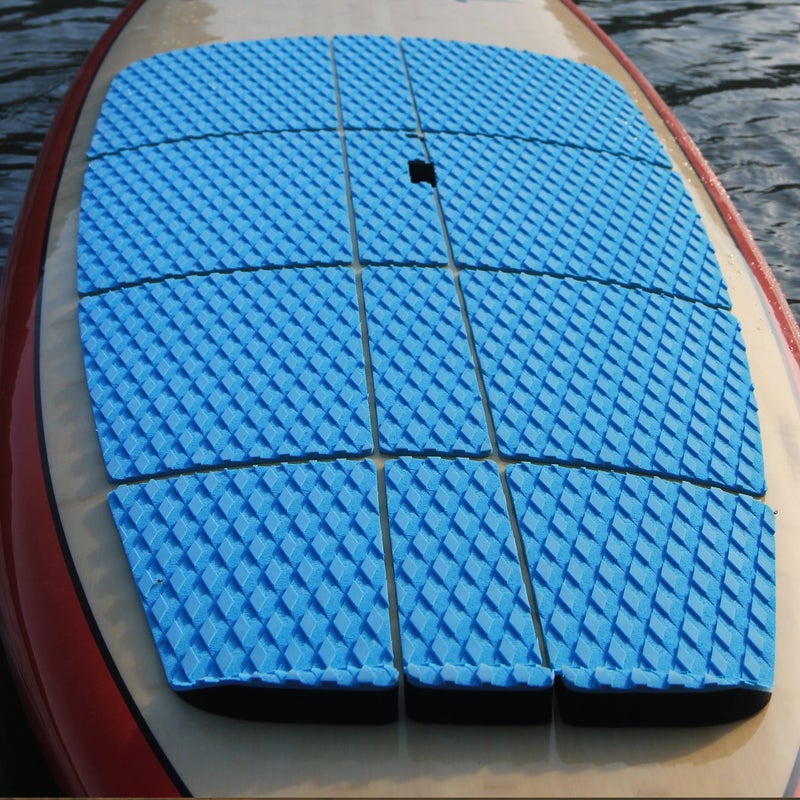 Abahub 12 Piece Surf SUP Deck Traction Pad Premium EVA with Tail Kicker 3M Adhesive for Paddleboard Longboard Surfboard Blue - Image 4