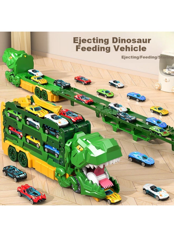 Snaen Children's Dinosaur Toy Car, Ejection Track, Transforming Alloy Car, Boys' Birthday And New Year Gift For Ages 3-6 - Image 2