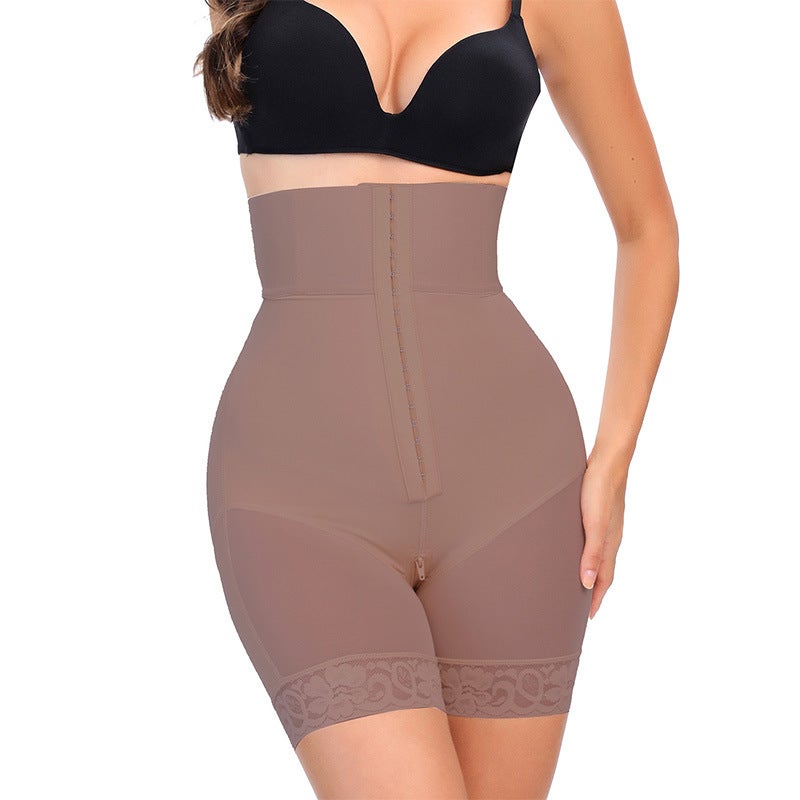 Plus Size Body Shaping Pants High Waist Reinforced Towel Lace Hip Pants - Image 5