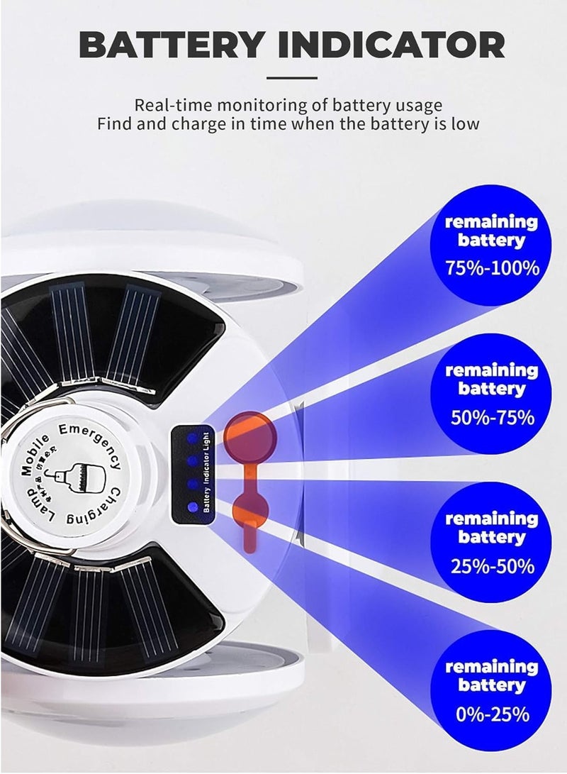 PYLCO SMART Multipurpose Outdoor Camping Lantern Light Solar Rechargeable LED Flash light Outdoor Camp Tent Light with USB Charging Foldable Bulb Picnic Light Battery Operated for Car Repairing Workshop - Image 4