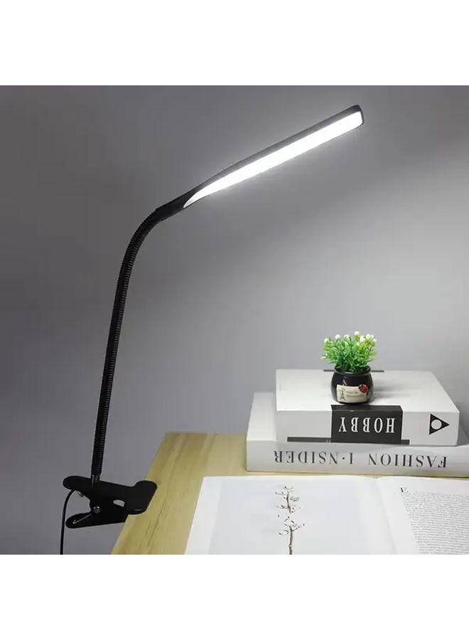 مصباح مكتب LED USB أسود قابل للتثبيت، قابل لضبط السطوع ودرجة حرارة اللون، محمول - Image 5