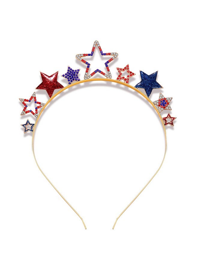 PHALIN American Flag Headband 4Th Of July Star Hairband For Women Independence Day Patriotic Hair Accessory Party Favors (Star) - Image 1