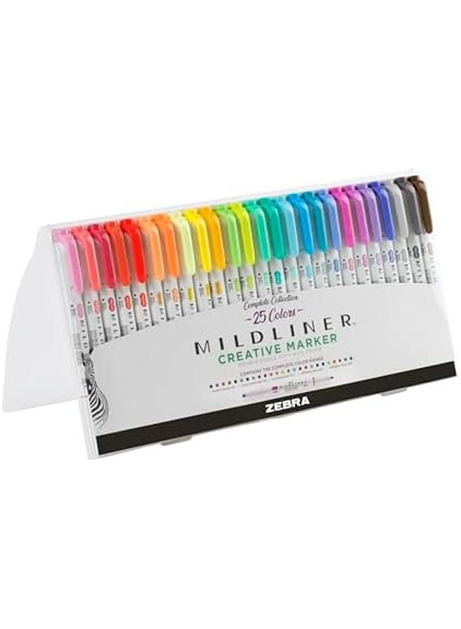 ZEBRA Pen Mildliner Double Ended Highlighter Set Broad And Fine Point Tips Assorted Ink Colors 25 Pack 78525 - Image 2