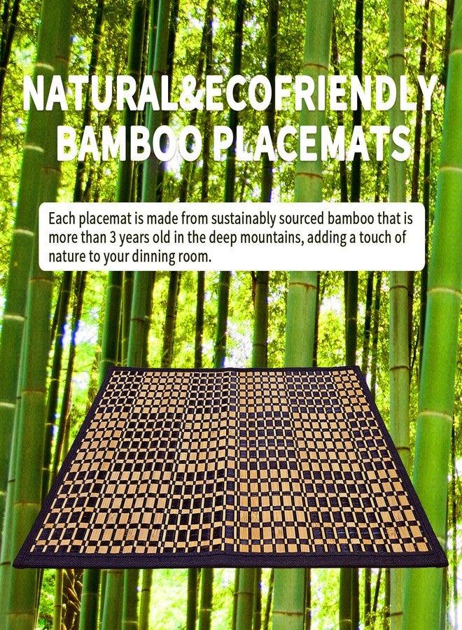 VCHOMY 8 Pack Bamboo Placemats, 18x12 Inches Rectangular Natural Bamboo,Heat Resistant,Anti-Slip Dining Table Mats for Dinning Room and Kitchen (8) - Image 3