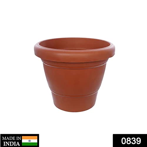 Suzec Garden Heavy Plastic Planter Pot/Gamla 6 inch Brown, Pack of 1, Small - Image 2