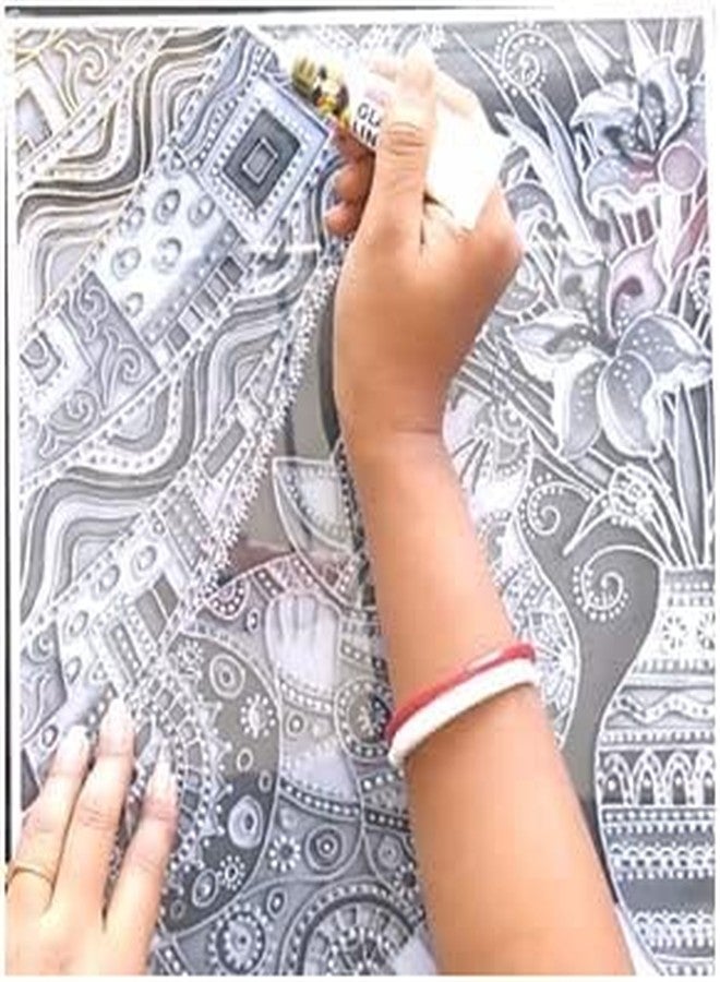 Artnery لون Artnery ثلاثي الأبعاد لرسم الزجاج، أنبوب واحد سعة 21 مل (أبيض) - Image 3
