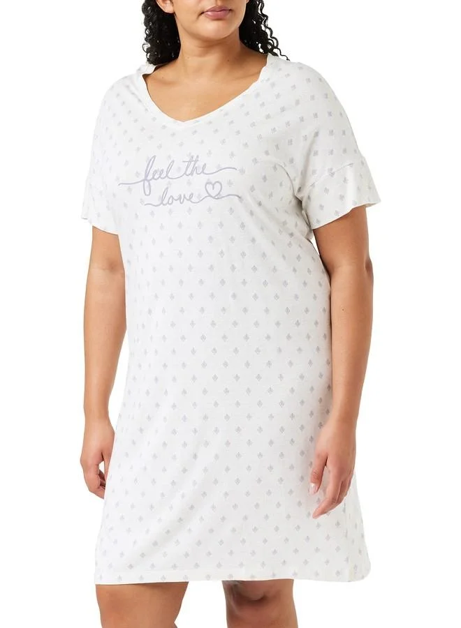 ترايامف Triumph International Women's Cotton Knee Length Casual Night Shirt (Z213408 S9_Beige_L)