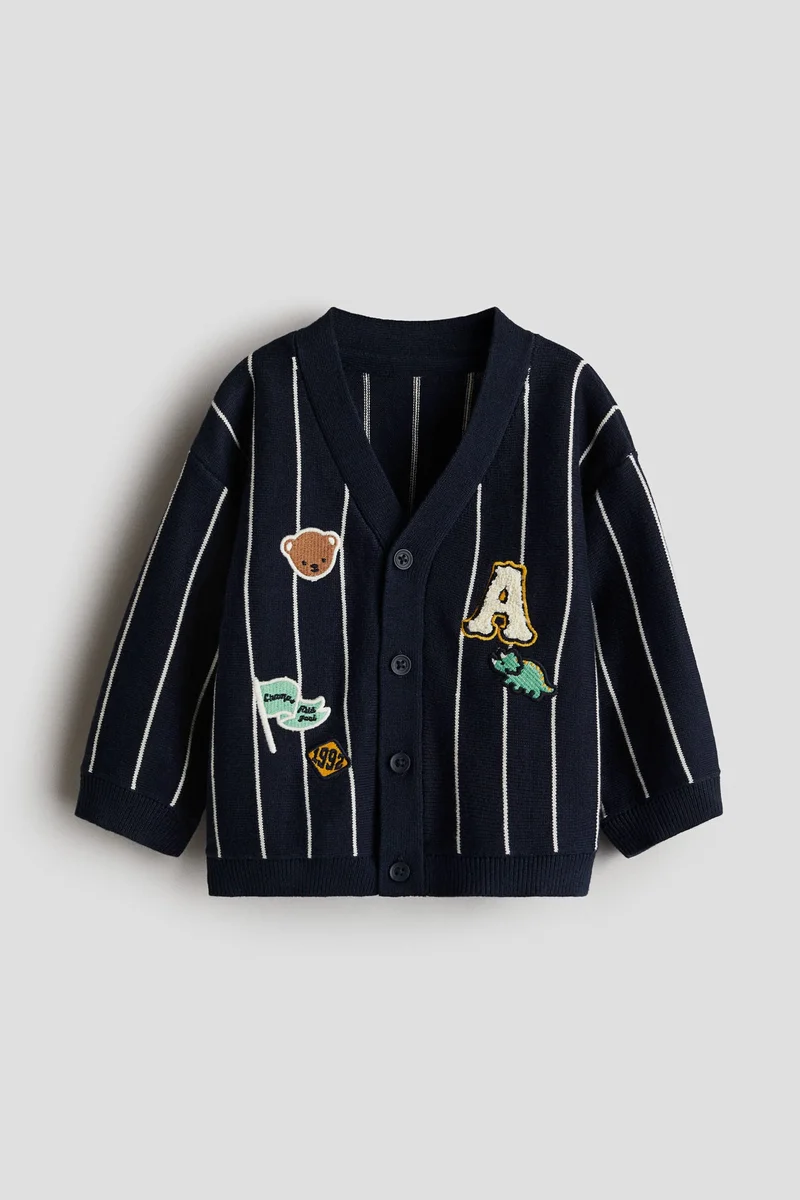 H&M Appliquéd cotton cardigan