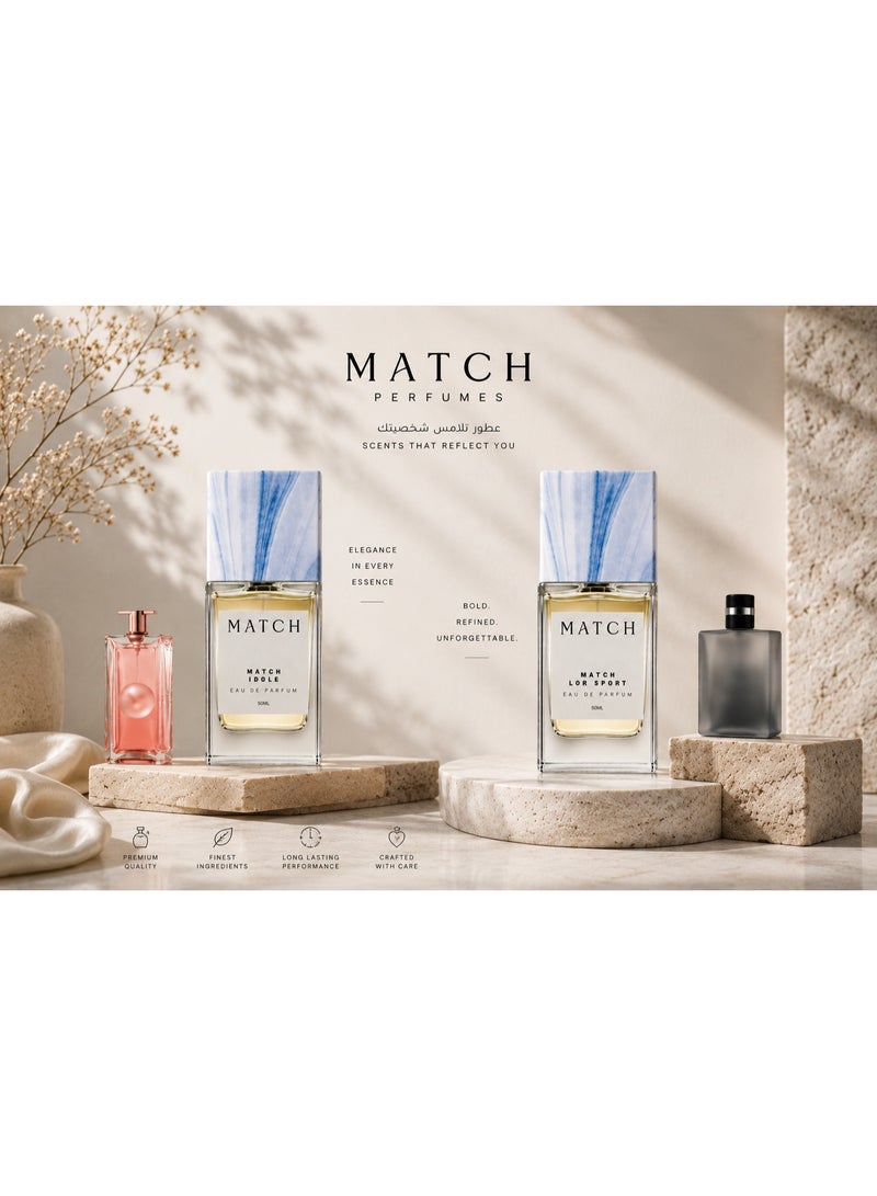 Match Idol perfume 50ml + Match Lor Sport Perfume 50ML