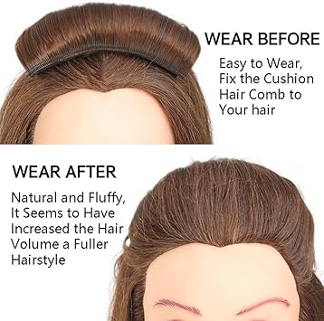 UPSTORE 2 Pcs Women Fluffy Hair Pad Invisible False Hair Clips Bump It Up Volume Hair Base Insert Tool Volume Increased Pads Fluffy Styling Accessories - Image 5