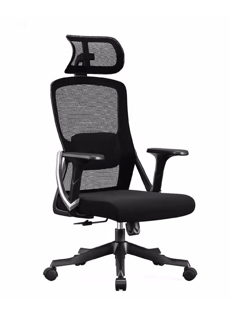 LANNY Jeffcoco Furniture Ergonomic Office Chair, High-Back With Wheels, Breathable Mesh, Comfortable Seat, Adjustable Back, Headrest, Soundproof wheel 1 piece chair - Image 1